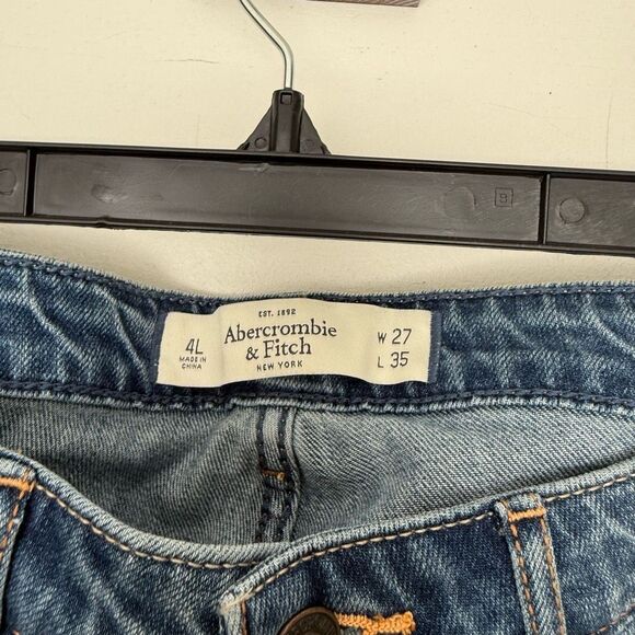 Abercrombie & Fitch Women’s 4L Blue Denim Skinny Boot Y2K 2000s Deadstock Jeans - Picture 2 of 6